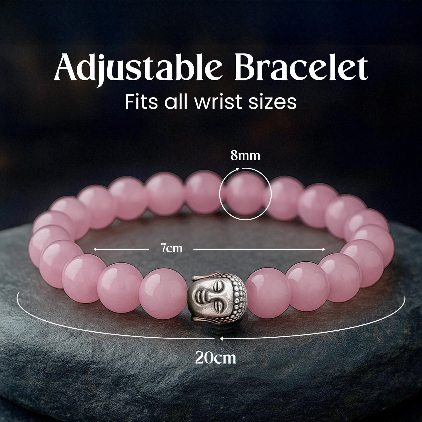 Astrotalk Rose Quartz Bracelet with Buddha Charm | Promotes Love, Healing & Inner Peace | Healing Astrology Bracelet for Women | Certificate of Authenticity