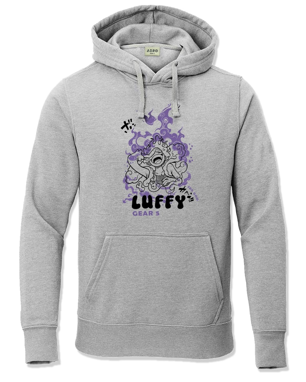 ADRO Hoodies for Men | Printed Hoodie for Men | Cotton Hoodie | Luffy Hoodie Gear 5 | Sweatshirt for Men | Anime Hoodie | H24-LU