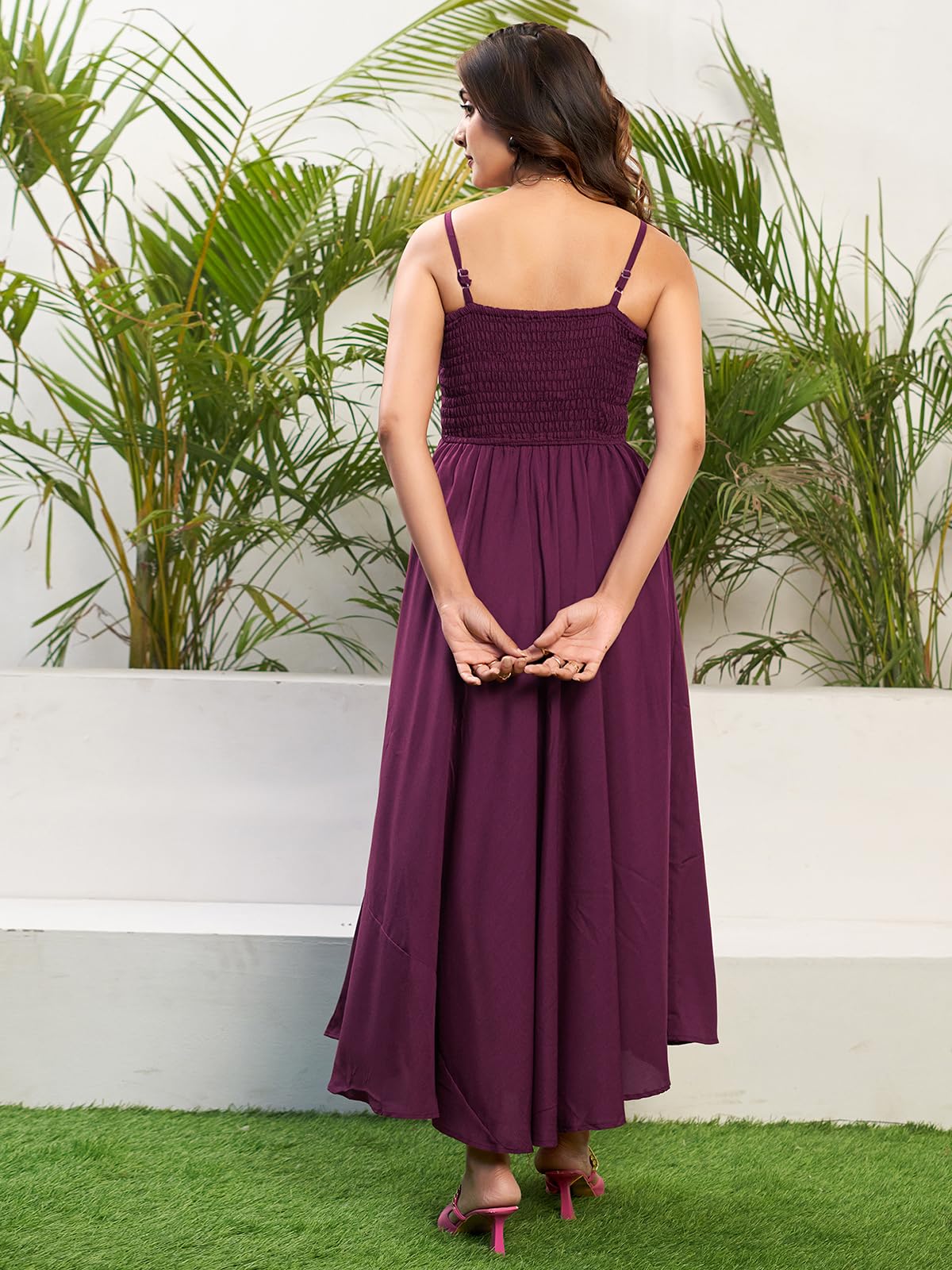 Selvia Western Dress For Women | Smoking Rayon Blend Western Dress For Women | Fit & Flare Dress For Women | One Piece Dress For