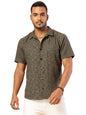 Rigo Linen Embroidery Regular Fit Shirt for Mens | Half Sleeve Shirt for Men | Summer Shirts for Men Army Green