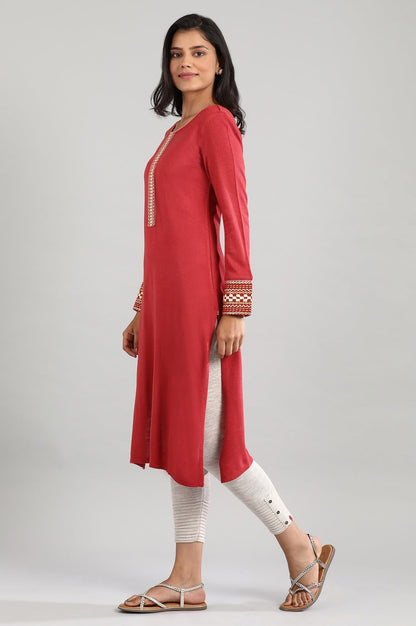 Aurelia WomenS Solid Thread Embroidery Straight Kurta | Round Neck Kurta For Women | Solid Kurta For Women | Beautiful Regular F
