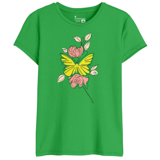 Bon Organik Womens Regular Fit T-Shirt (BON11508_Green