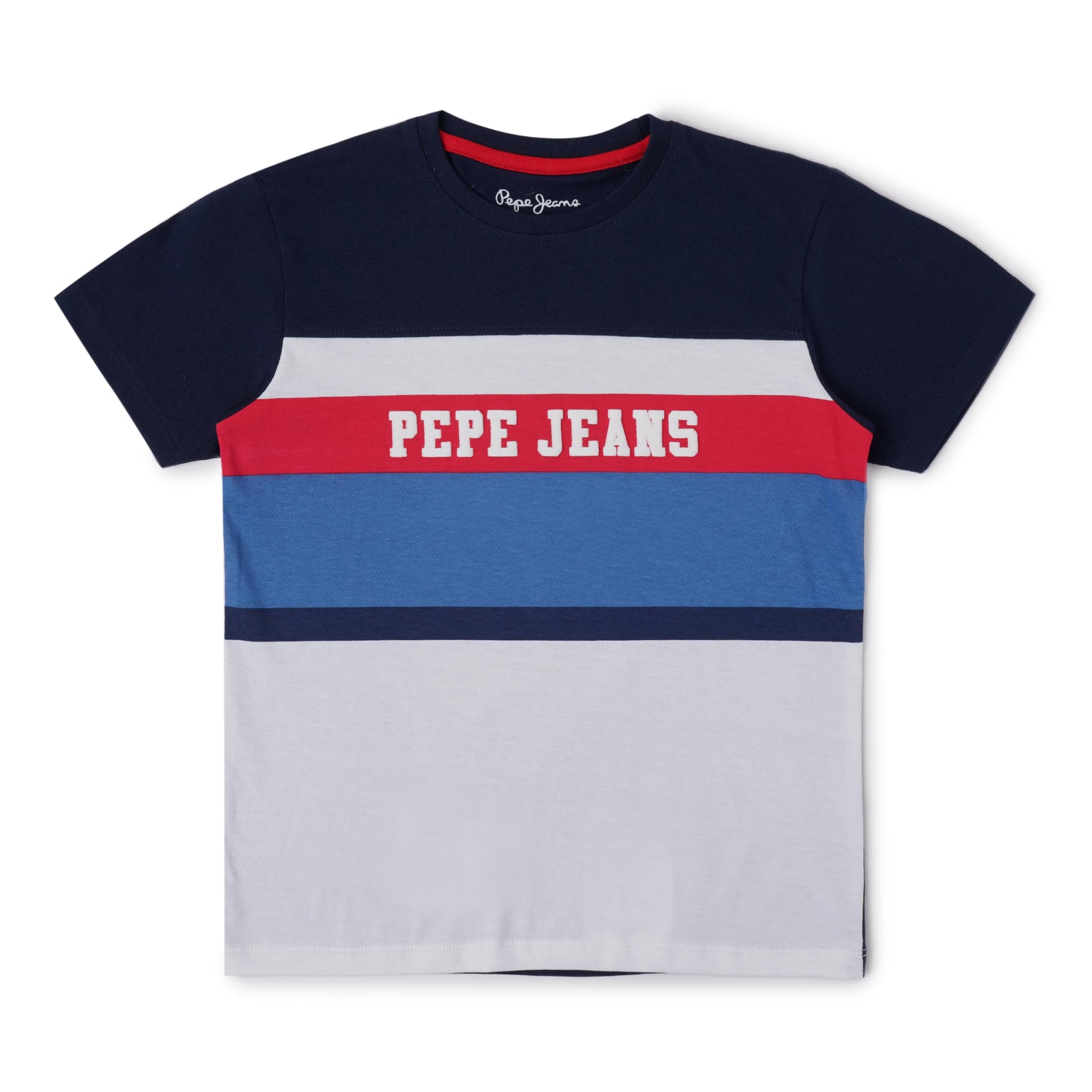 Pepe Jeans Printed Jersey Crew Neck Boys T-Shirt (Blue, 4 Years)