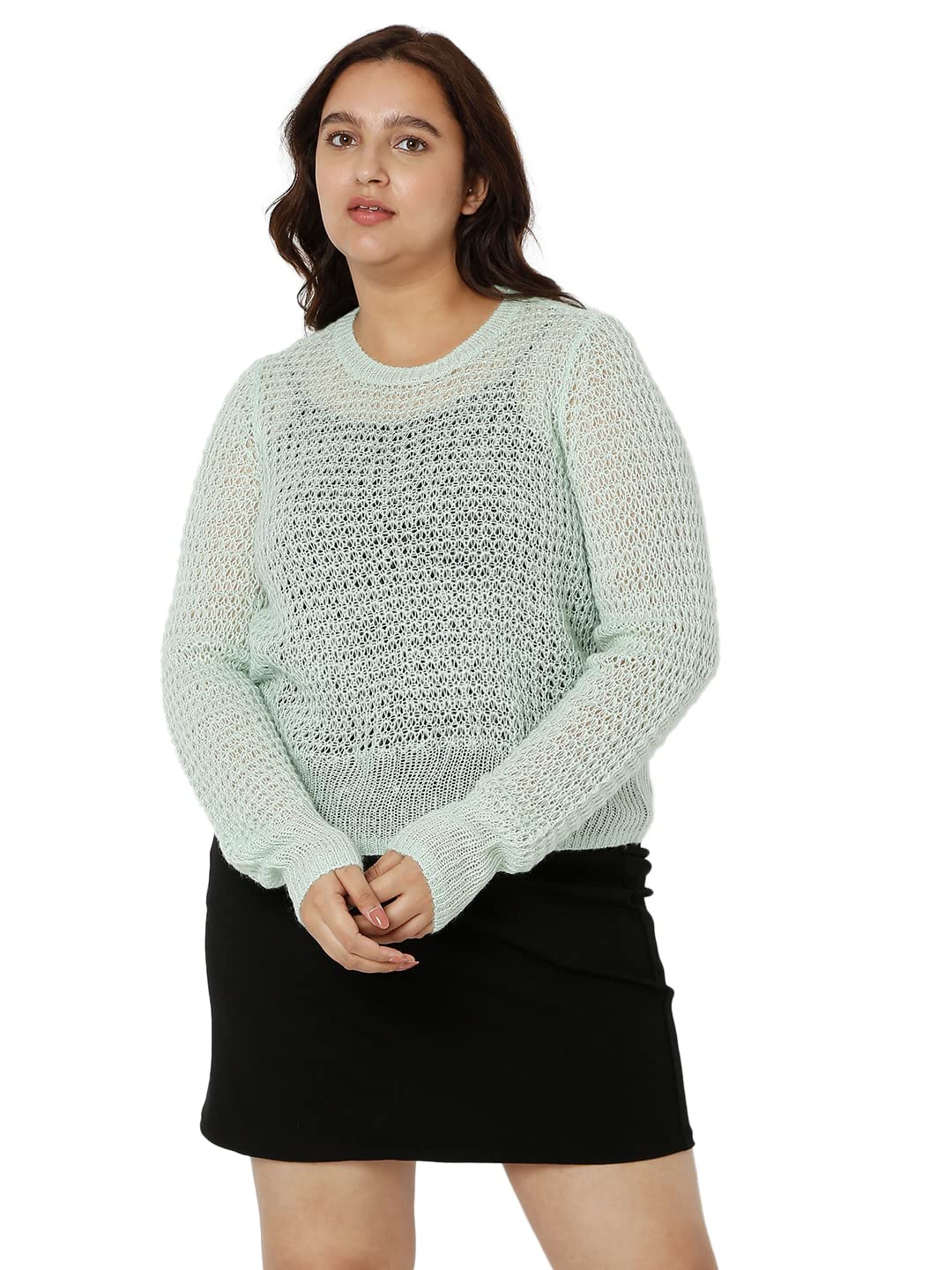 Vero Moda Curve Regular Sweater (279431301_Mist Green_Xl)