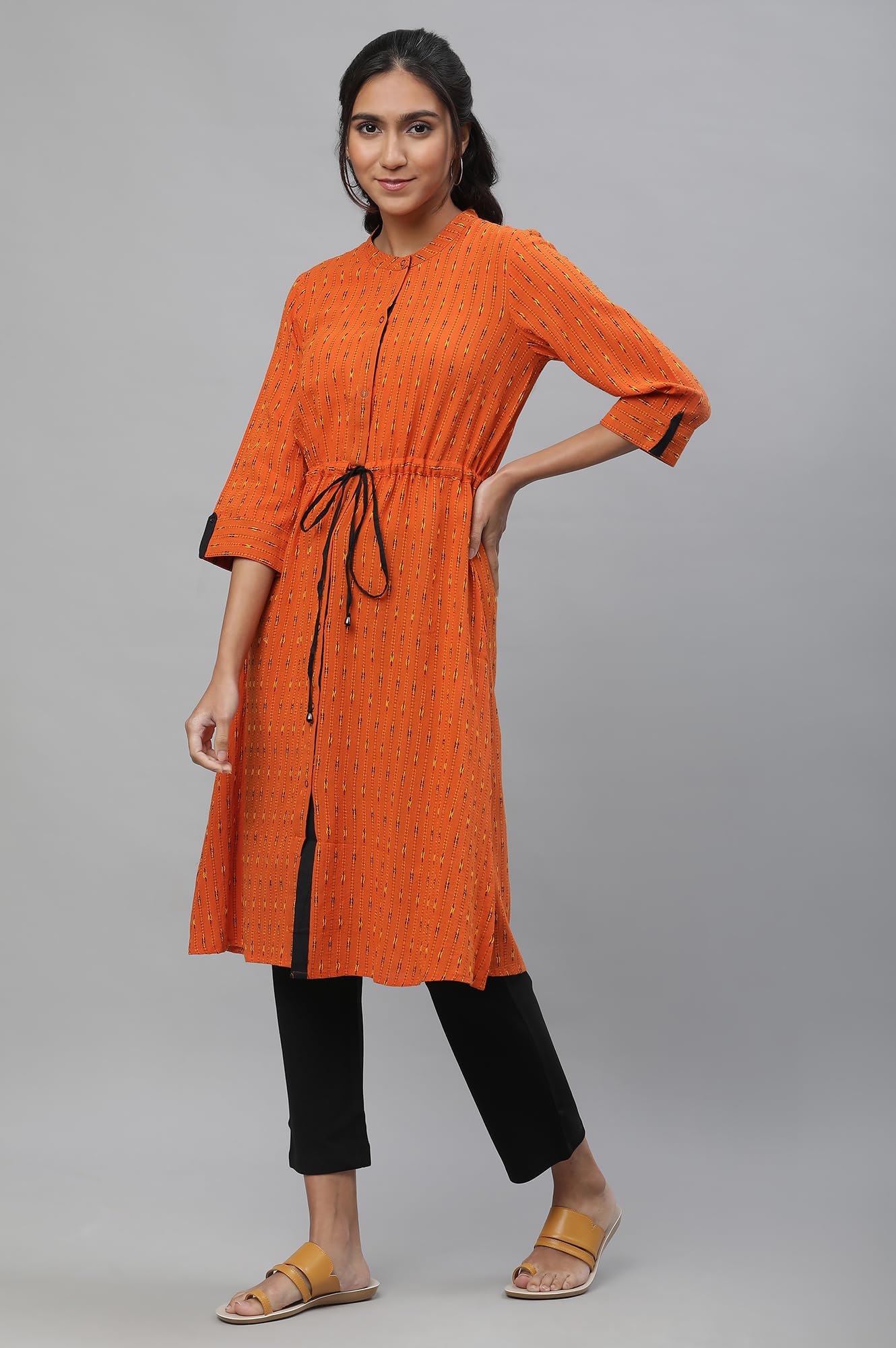 Aurelia Women Geometric Print Cotton A-Line Kurta