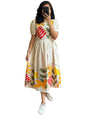 GoSriKi Women's Pure Reyon Anarkali Printed Kurta | Floral Flower Design Print | Anarkali Kurti for Women | Western Maxi Fit & Flare Dress | Casual Spring and Everyday Wear