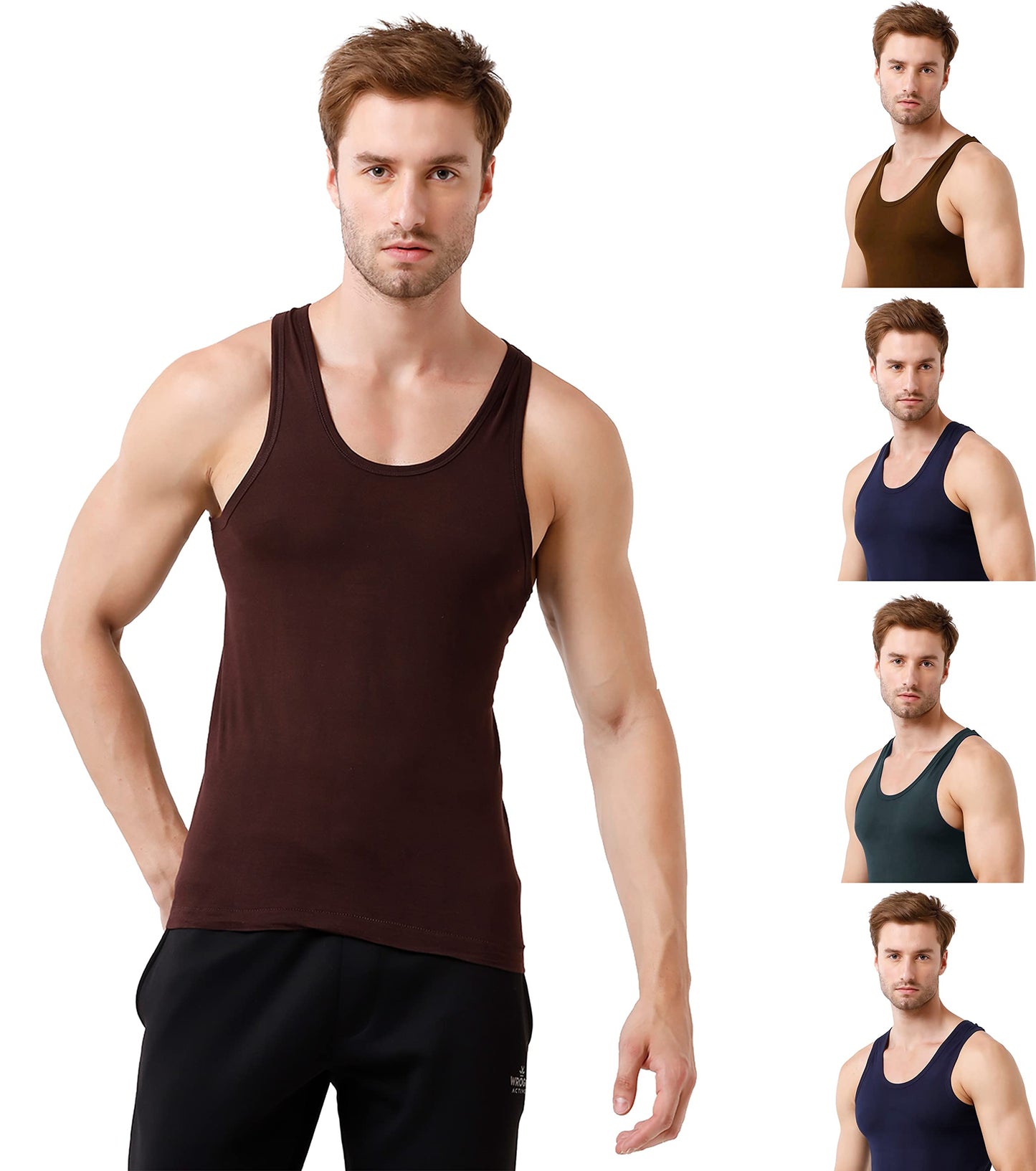 Rupa Mens Solid Regular Fit Vest (Jon_PO5_Assorted