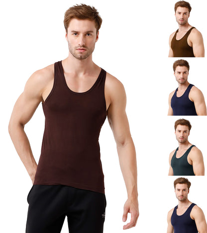 Rupa Mens Solid Regular Fit Vest (Jon_PO5_Assorted