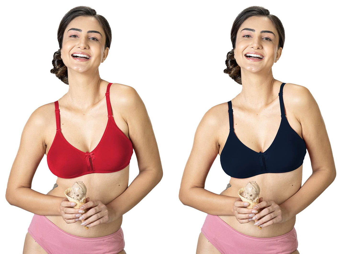 Lyra 516 Flora Mesh Ladder Moulded Premium Cotton Bra