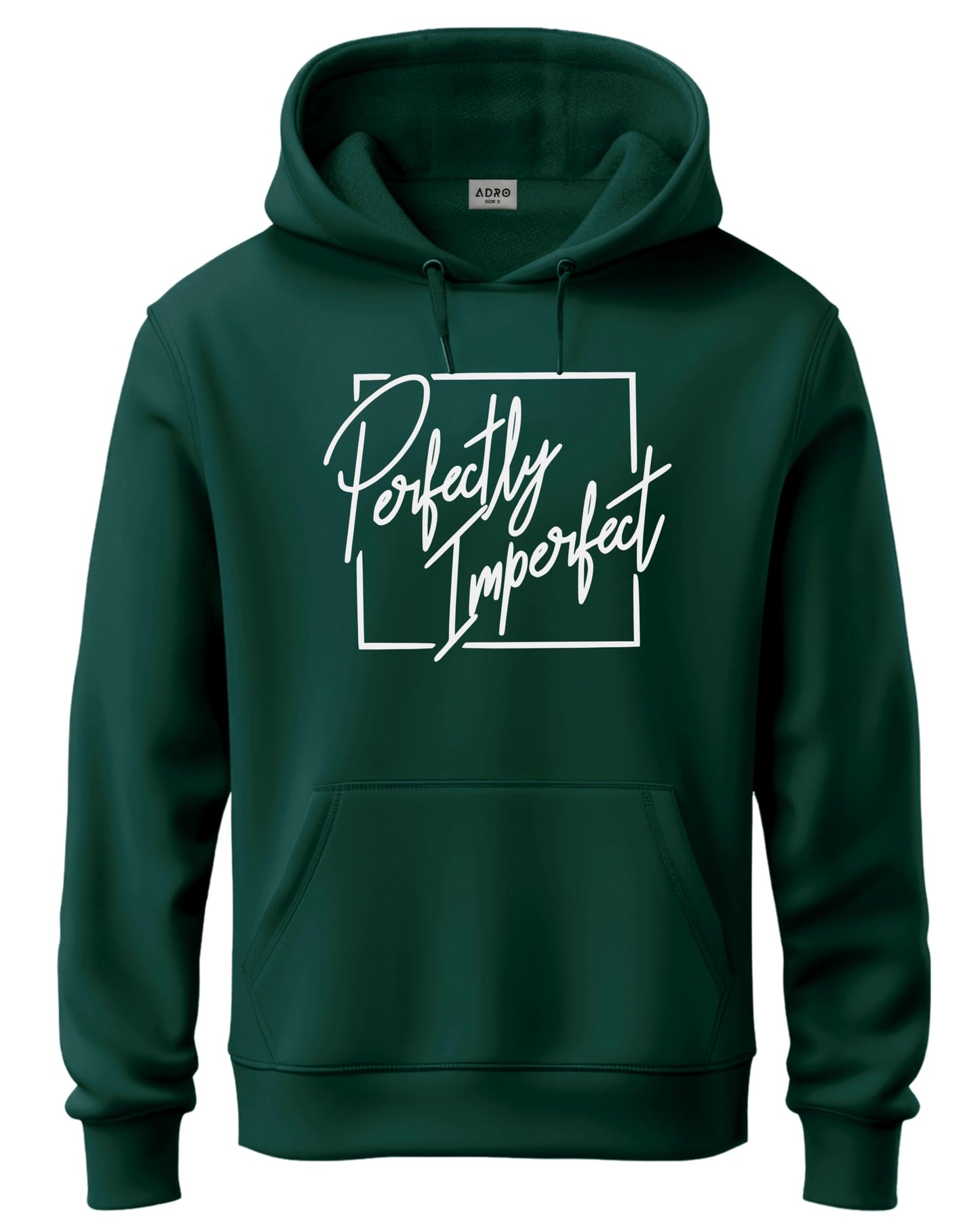 ADRO Mens Cotton Neck Hooded Sweatshirt (H24-FECT-GRN_Green