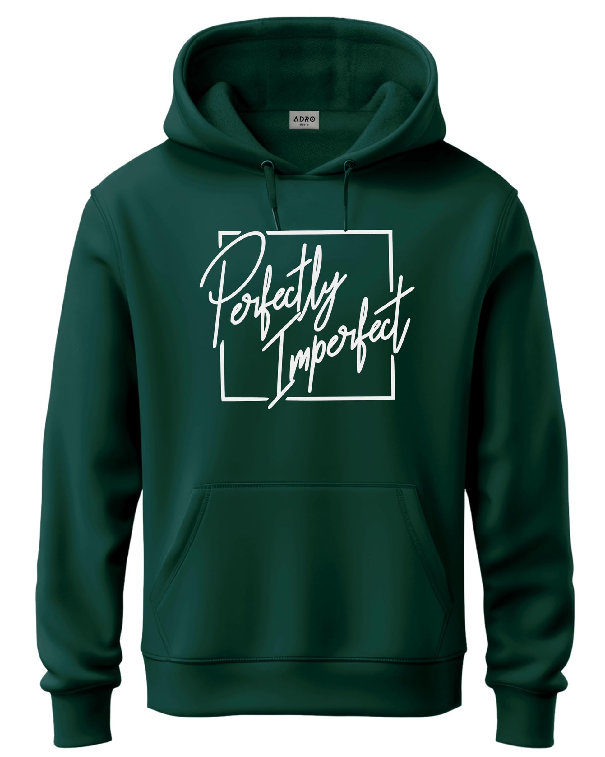 ADRO Mens Cotton Neck Hooded Sweatshirt (H24-FECT-GRN_Green