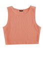 Toochki Tops for Woman | Spandex Top | Crop | Short | Western | for Jeans | Sleeveless | Stretchable | Dark Orange
