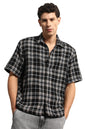 Hubberholme Men Summer Cotton Spread Collar Short Sleeves Oversized Casual Shirt 35