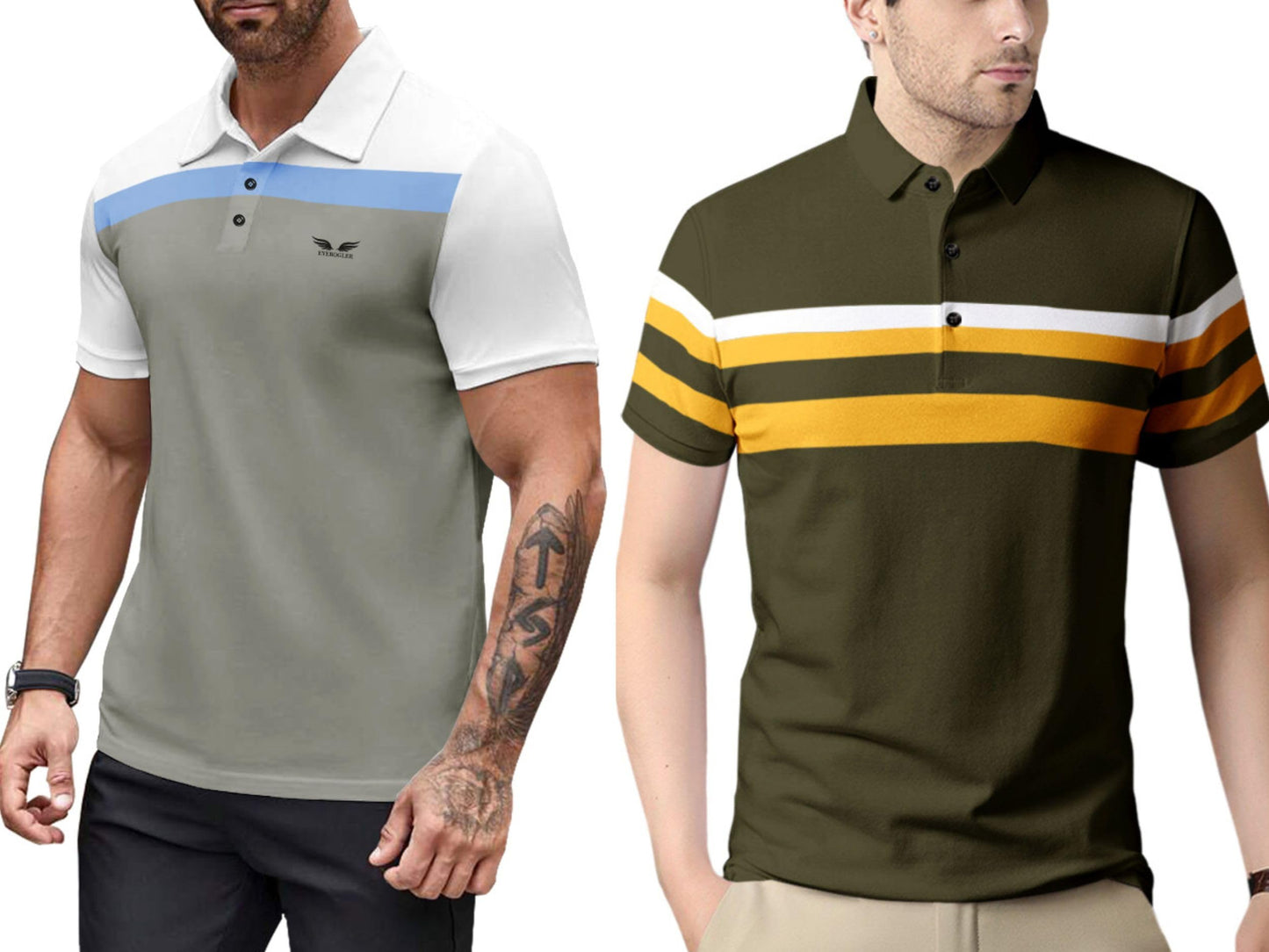 Nobel Monk MenS (Combo Pack Of 2) -Regular Fit Polo T Shirt |Half Sleeves |Collar Tshirts |Casual Tshirt