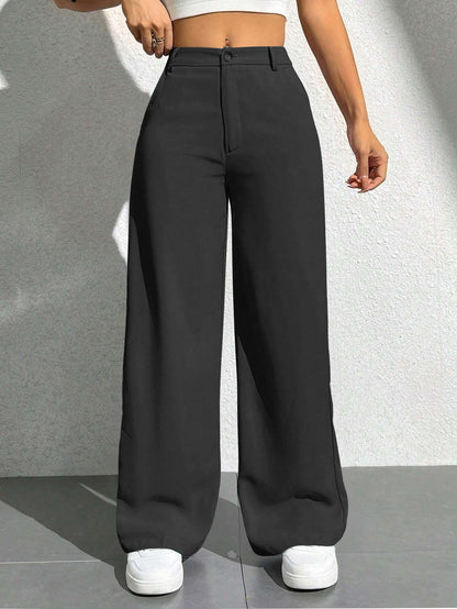 Toochki Trousers for Women | Womens High Waist Pant | Korean Style Trouser | Black