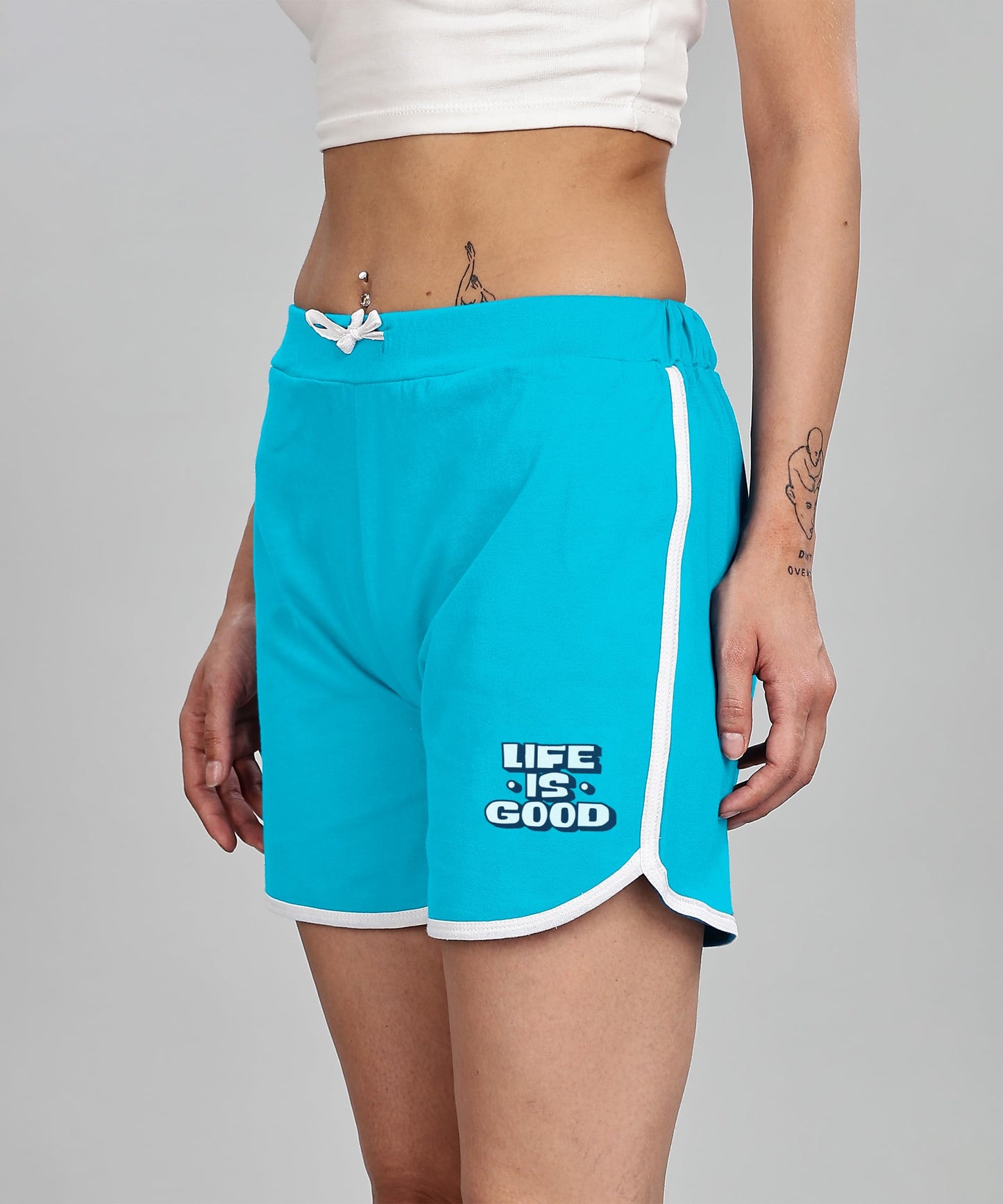 SHODOX 100% Cotton Women Casual Shorts - Printed Short for Gym, Yoga, Cycling, Dance, Summer - Regular Fit (Pack of 2)
