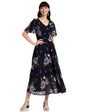 Rare London Women Synthetic A-Line Calf Length Dress (Ep3153-S_Blue_S)