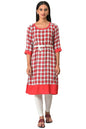 Aurelia Women's Checked Rayon Kurta