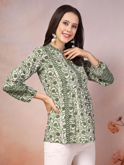 Stylum Womens Floral Printed Cotton Top