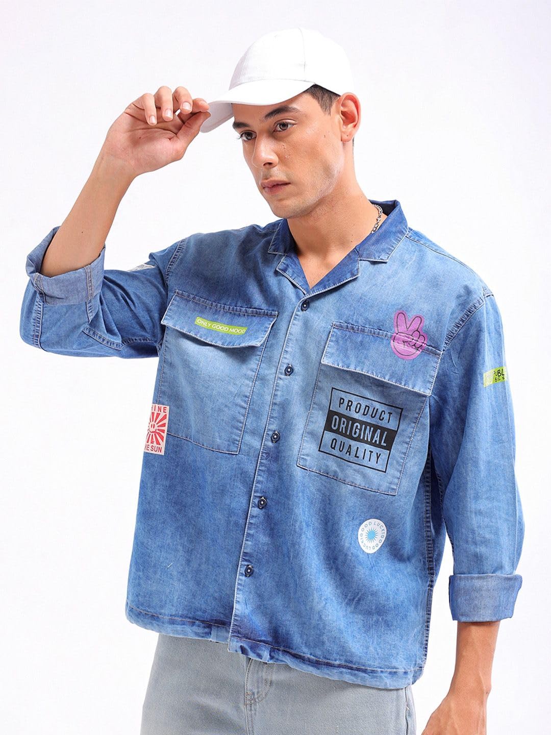 The Indian Garage Co Mens Regular Fit Shirt (0723-CBDNMSRT-01_Dark Blue