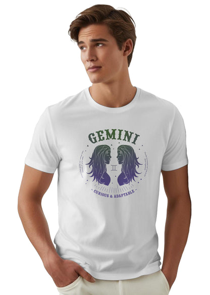 Peppyzone Mens Regular Fit T-Shirt (PZ-ZodiacGemini6005_White