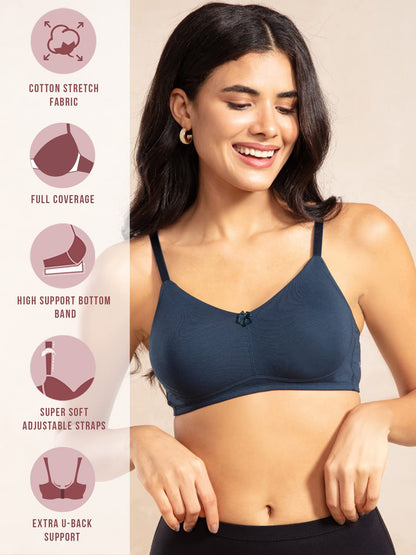 Nykd (Nyb105 Cotton Non Padded & Non Wired Everyday Bra For Women | Full Coverage Bra With No Sweat & Breast Separating Feature