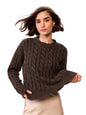 The Souled Store Cable Knit Sweater Originals: Mocha Women Oversized Sweater