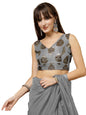 OOMPH! Womens Indian Ethnic Wear Designer Big Paisley Pattern Zari Work V Neck Sleeveless Pista Green Color Brocade Readymade B