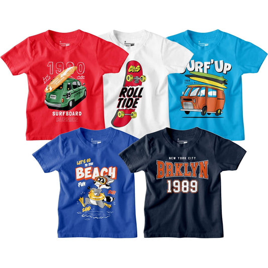 Bon Organik Boys Regular Fit T-Shirt (BON15063_Multi
