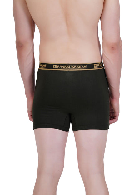 PRAKASAM COTTON -Marlow Mens 100% Pure Combed Cotton Outer Elastic Plain Trunks (Pack of 2)