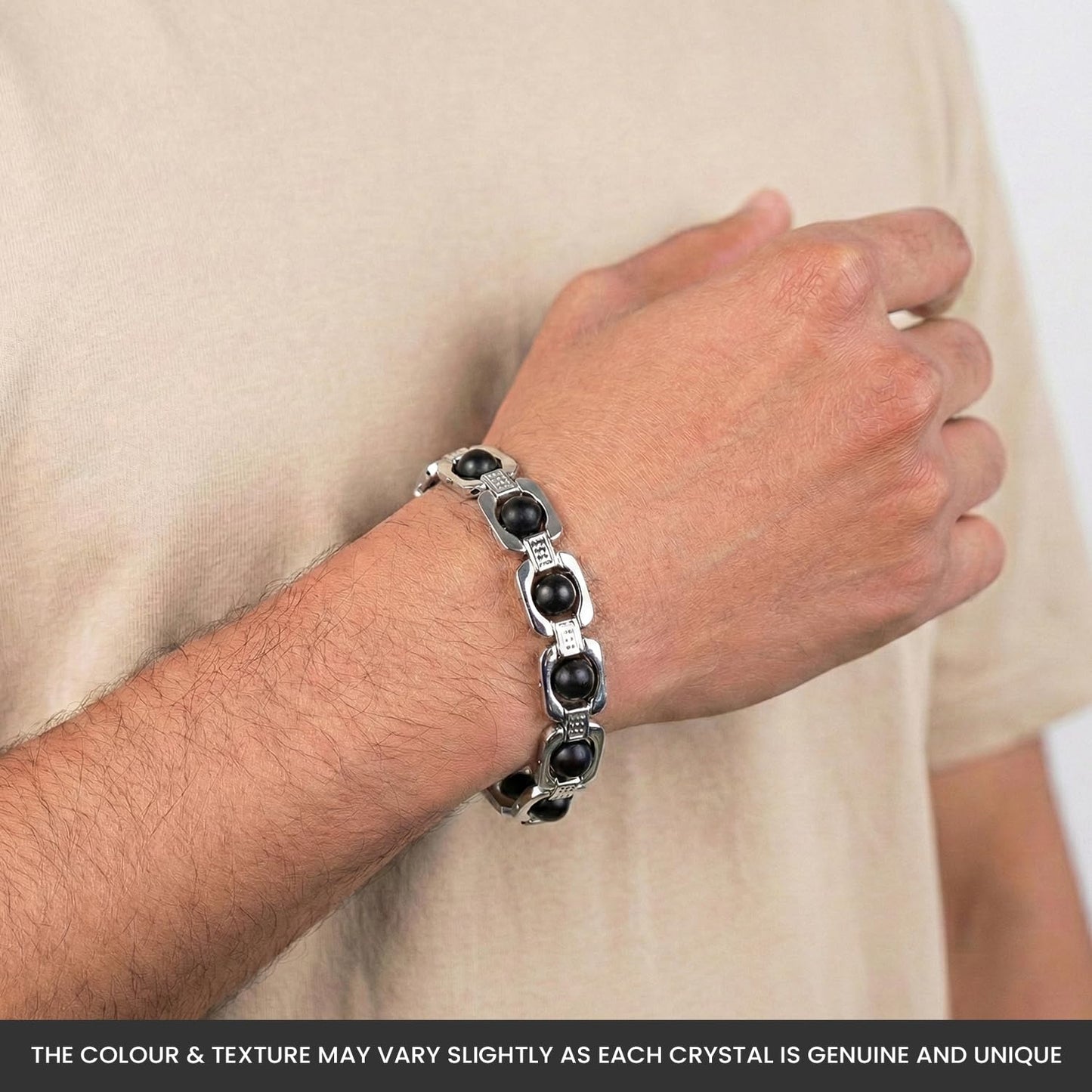 Astrotalk Metal Karungali Bracelet (Silver) | Certified Ebony Wood | Powerful Spiritual Protection, Emotional Balance & Positivity | Bracelet for Man & Women | Gift for Man & Woman