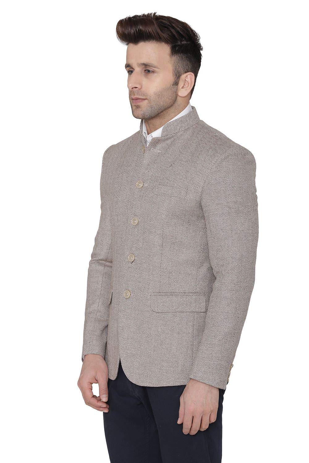 WINTAGE Mens Tweed Casual and Festive Blazer Coat Jacket : Beige1