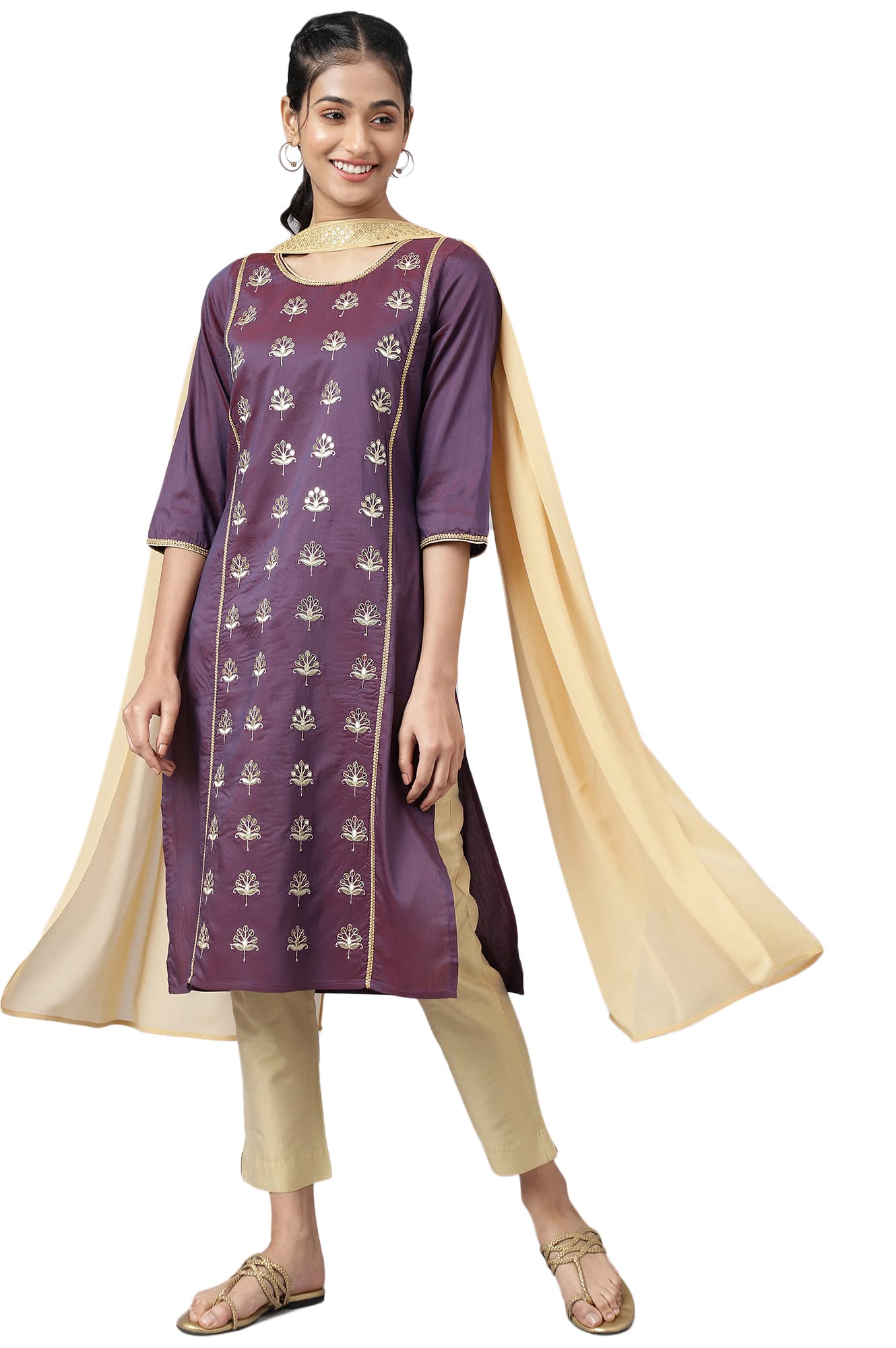 Aurelia Gold Chocker Neck Georgette Dupatta