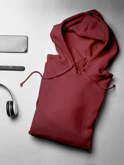 Nobero Elegant Unisex Maroon Cotton Solid Plain Hoody Sports Winter Gym Workout Running Travel Trekking Hooded Sweatshirts And H