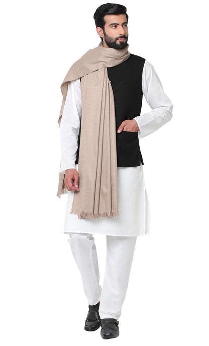 Weavers Villa Mens Plain Woollen Dhariwal Grey Lohi/Shawl, 125cm x 250cm