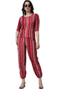 POPWINGS Casual Printed Top and Joggers Set for Women || Stylish Summer Co-Ords Set for Women || Round-Neck Top and Joggers Comb