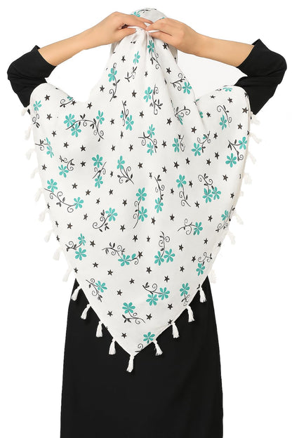 Weavers Villa Womens Cotton Floral Printed Face Cover Scarf | UV Protection, Breathable Fabric | Reusable Hijab Style Shield fo