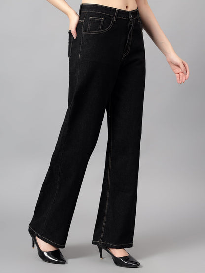 Kotty WomenS High Rise Solid Comfortable Stretchable Jeans(Black,26)