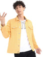 Ketch Mens Full Sleeve Trucker Fit Jacket Khjk000087 Yellow M