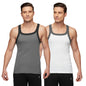XYXX Mens Super Combed Cotton Square Neck Knitted Vest - High Moisture Absorbing Innerwear for Men with Anti-Bacterial Silver F