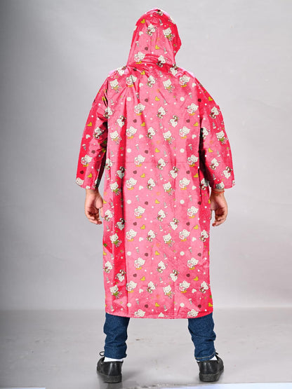 Lux Venus Boys Printed Raincoat With School Bag Cover