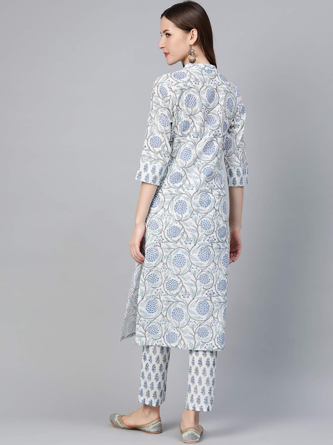 Idalia Printed Blue Kurta Set With Printed Pants