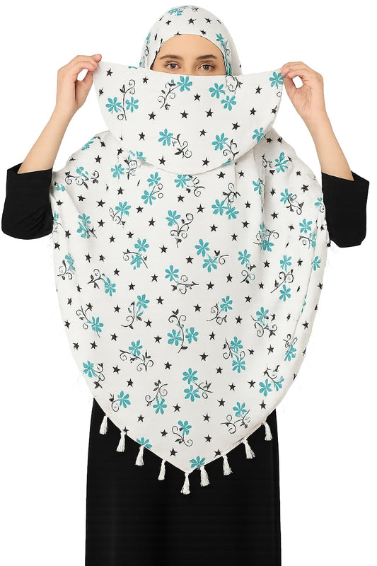 Weavers Villa Womens Cotton Floral Printed Face Cover Scarf | UV Protection, Breathable Fabric | Reusable Hijab Style Shield fo