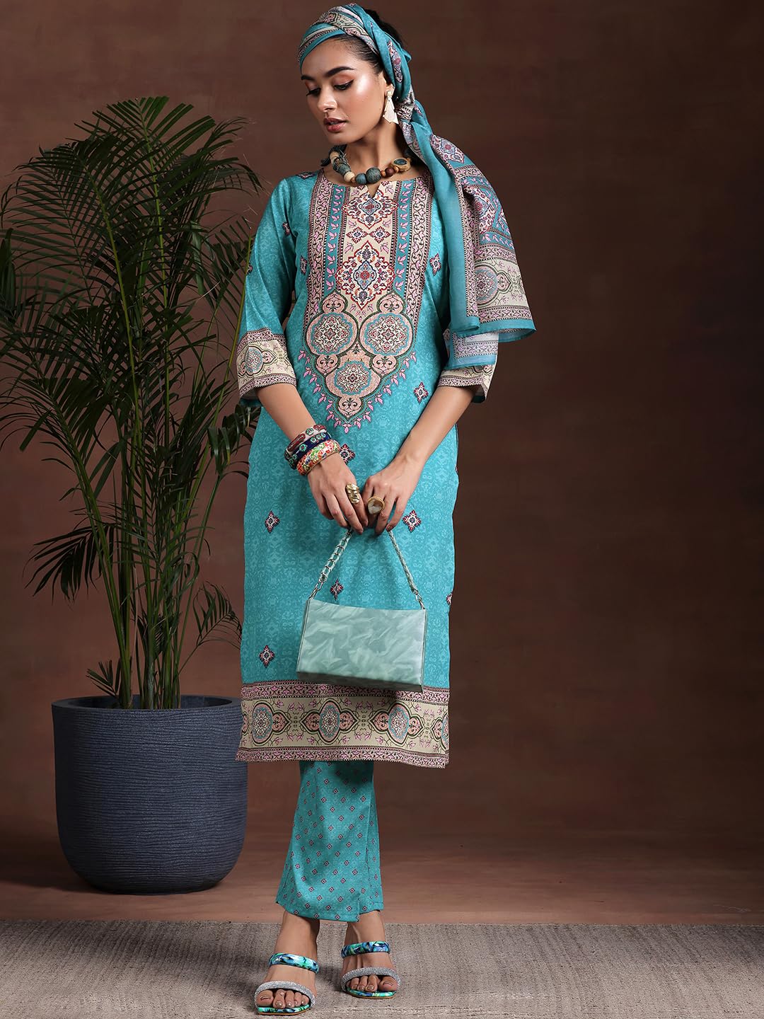 Libas WomenS Poly Crepe Kurta Set (36942