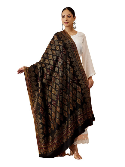 Pashmoda Women Khumar Kaani Wool Blend Kashmiri Shawl, Stole, Scarf, Luxury Pashmina Evening Wrap (Size: 101 X 203 CM)