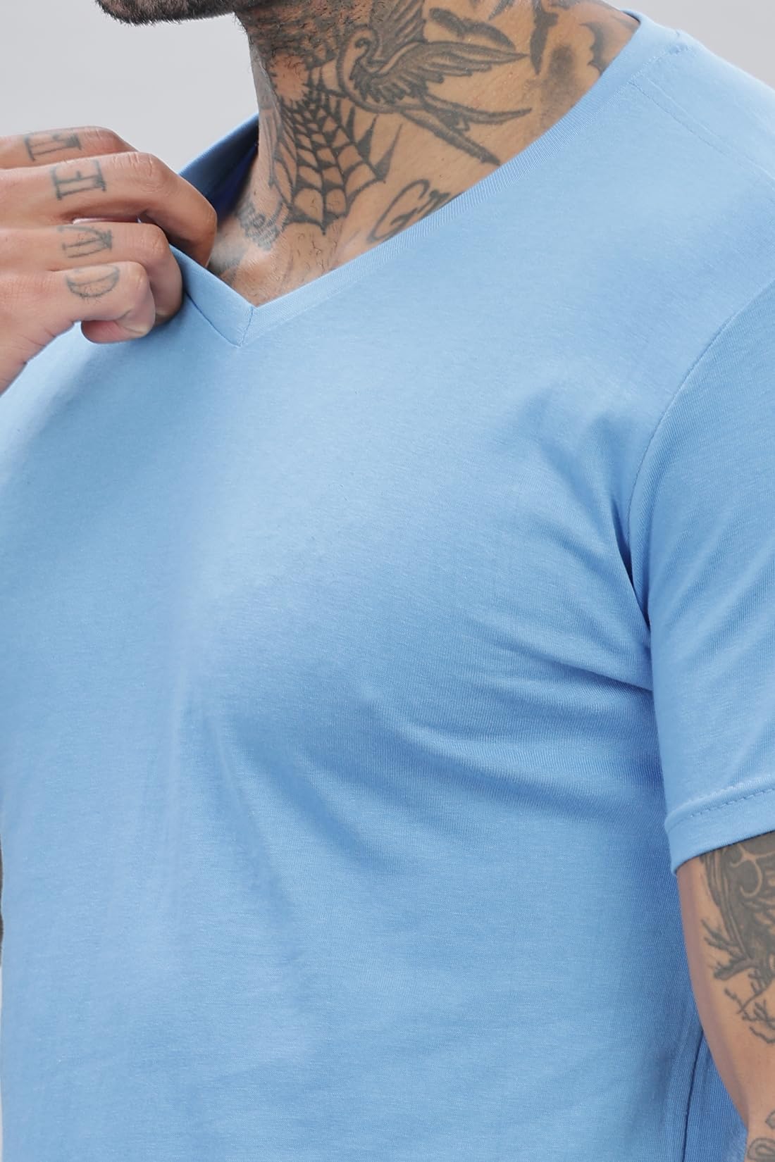 ADRO V-Neck T Shirt for Men, 100% Cotton Vneck Tshirt is Ideal for Casual wear, Workouts and Loungewear, Adding a Stylish Touch.