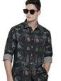 The Indian Garage Co Mens Abstract Slim Fit Shirt