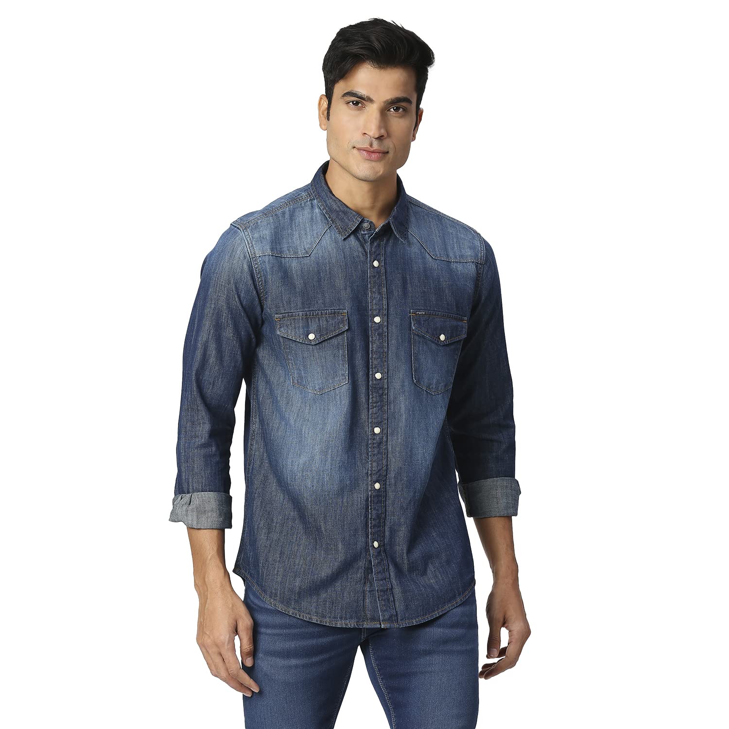 Pepe Jeans MenS Regular Fit Shirt (Pm308000Ca0000S_Dk Wash