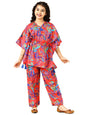 A.T.U.N. (ALL THINGS UBER NICE) Girls Printed Polysilk Top with Straight Pant Set