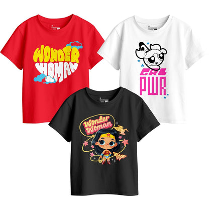 Bon Organik Girls Regular Fit T-Shirt (BON11433_Multi
